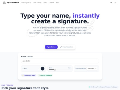 Signature Fonts Generator